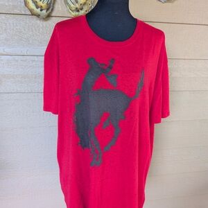 Threadfast Red Pendleton Round Up Logo T-Shirt